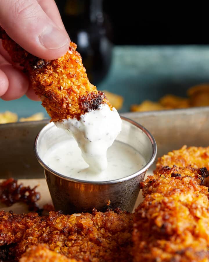 Crispy Air Fryer Cornflake Chicken Bites with Bri