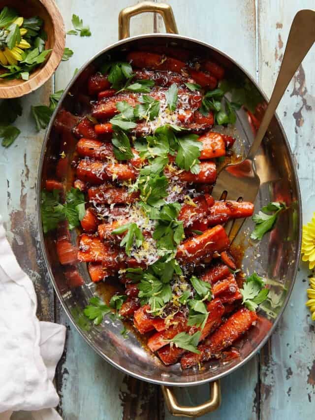 Easy Glazed Stovetop Carrots - Bites with Bri