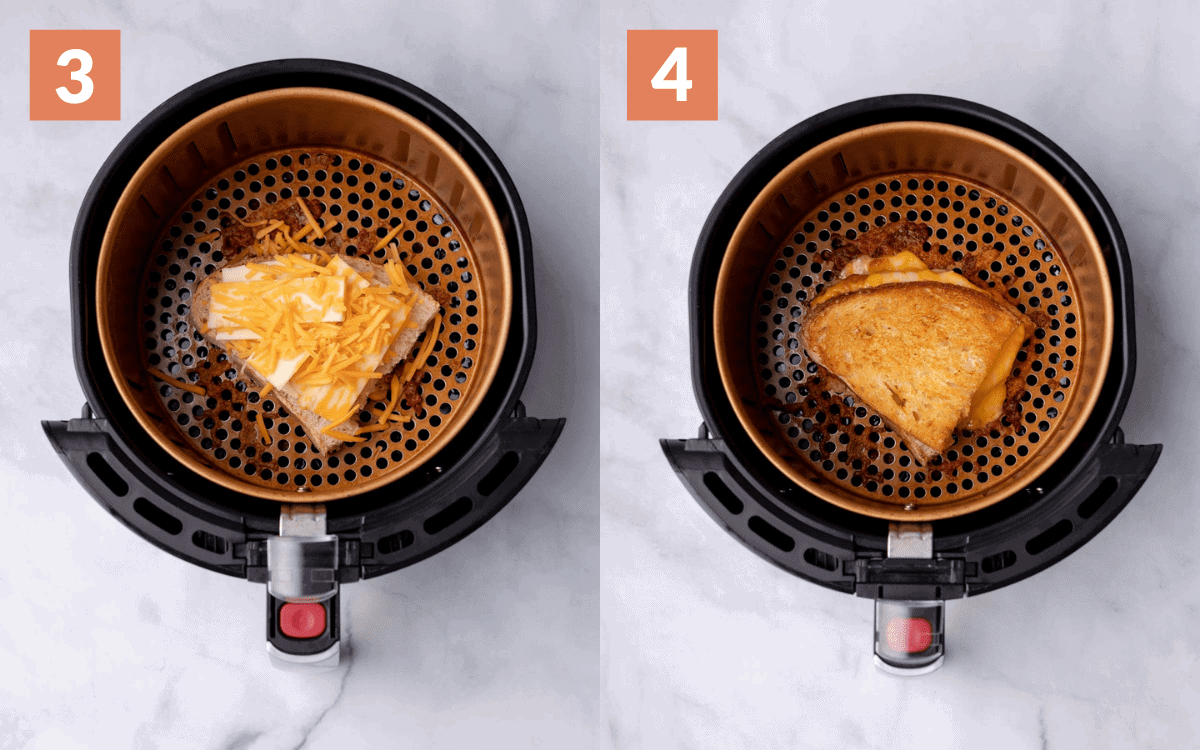 steps 3 & 4. sandwich cooking