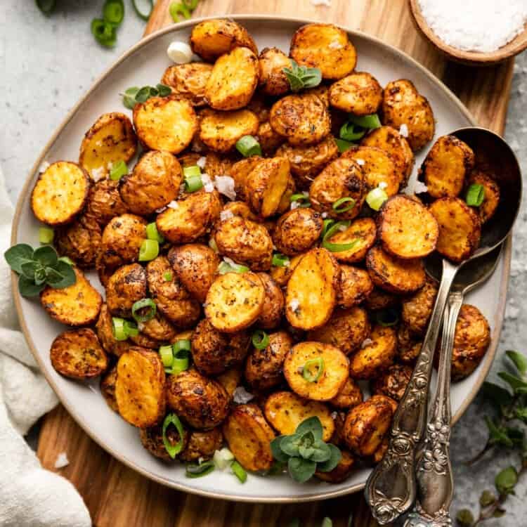 Easy Breakfast Baby Potatoes (Air Fryer or Oven) Bites with Bri