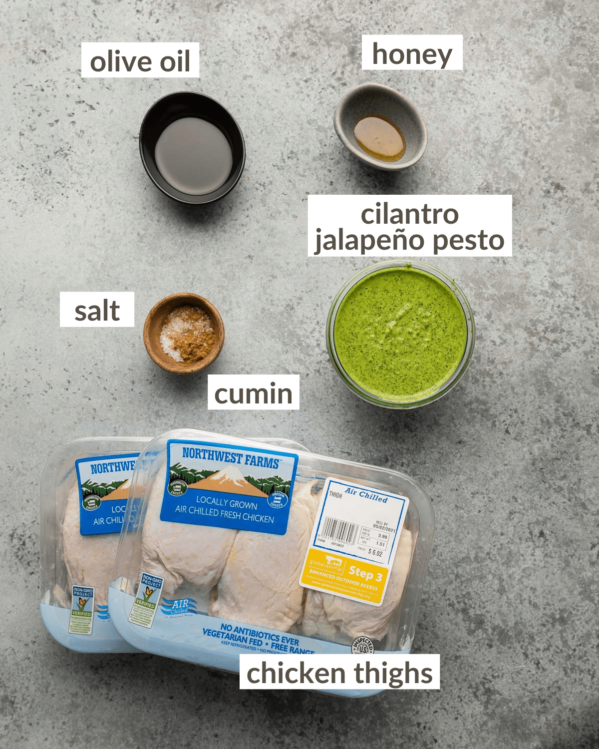 overhead shot of ingredients