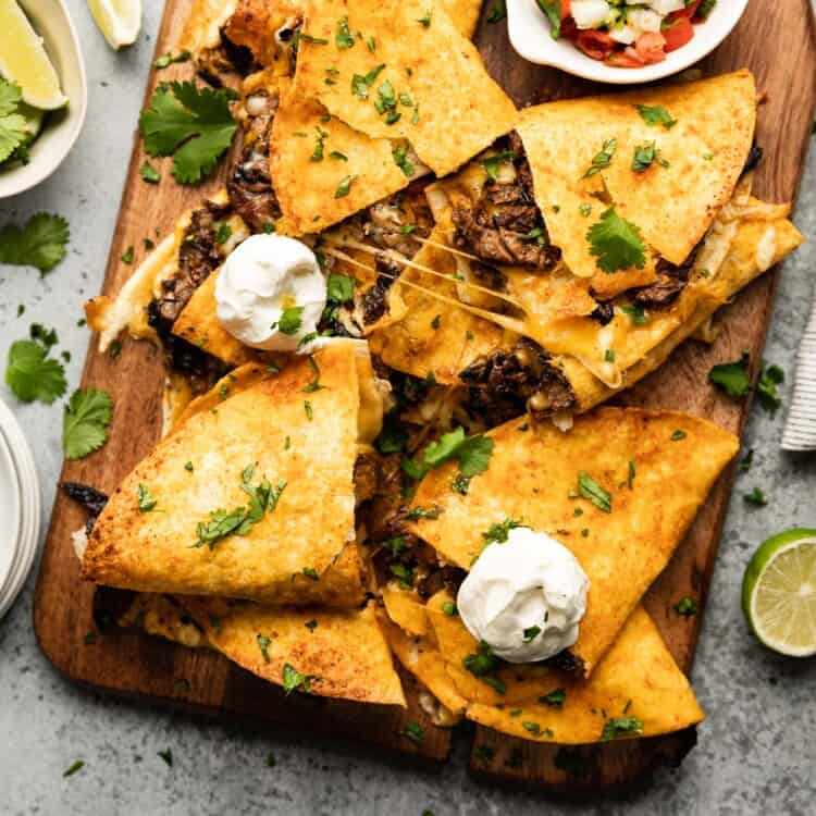 Easy Carne Asada Quesadillas (Cast Iron) Bites with Bri