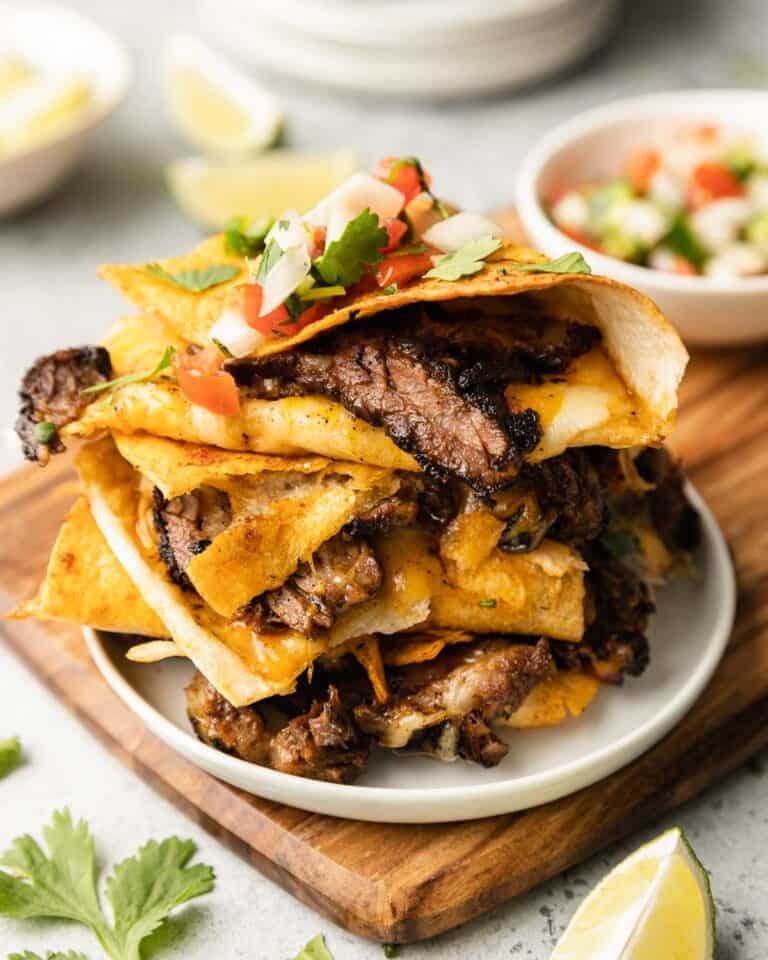 Easy Carne Asada Quesadillas (Cast Iron) Bites with Bri