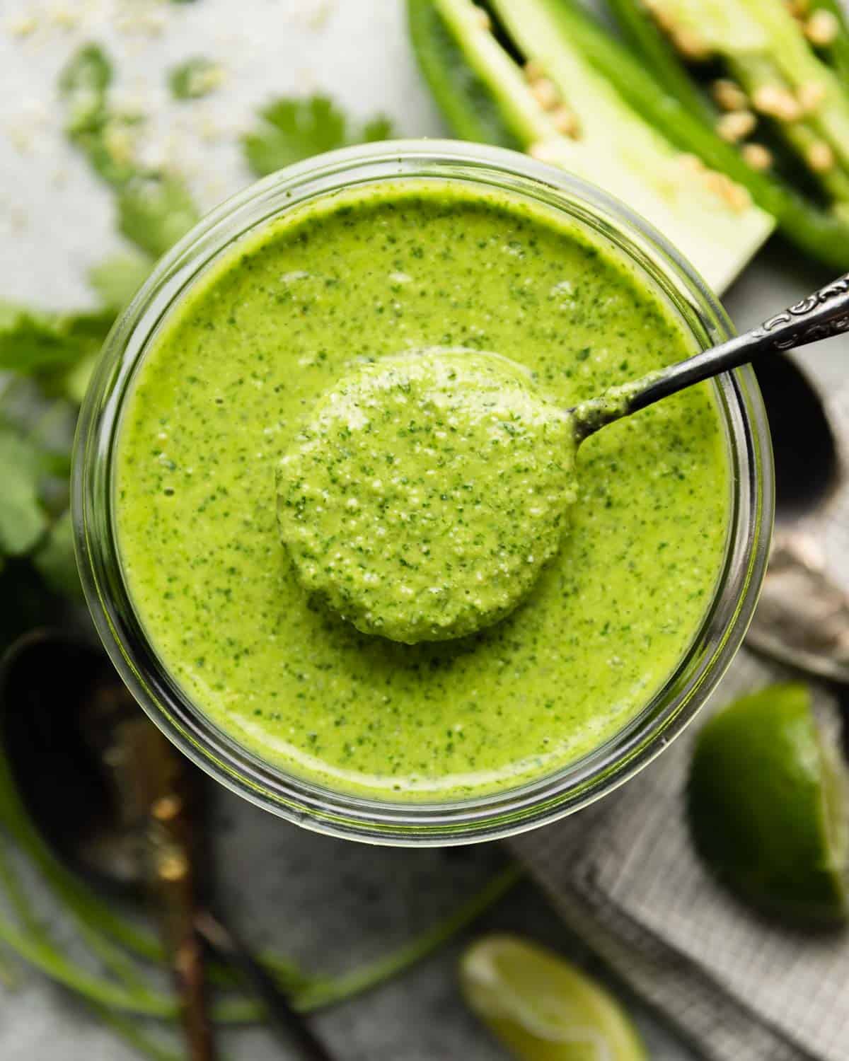 overhead of pesto