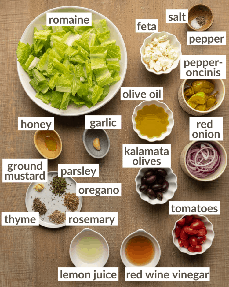 Copycat Panera Greek Salad & Dressing Recipe Bites with Bri