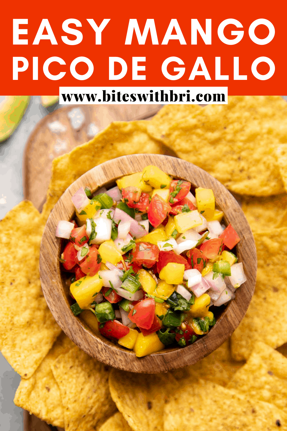 Tropical Mango Pico de Gallo (Grape Tomatoes) Bites with Bri