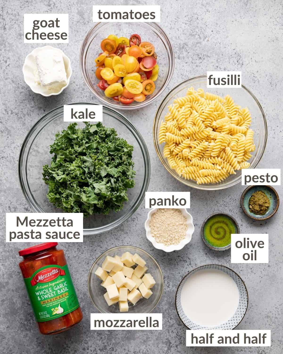 overhead of ingredients