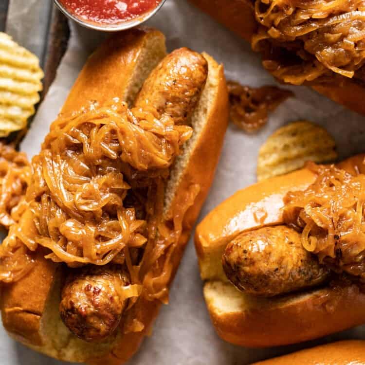 Easy Bratwurst in Air Fryer Bites with Bri