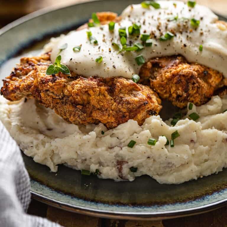 Air Fryer Chicken Fried Steak Recipe (Homemade & Frozen) Bites with Bri