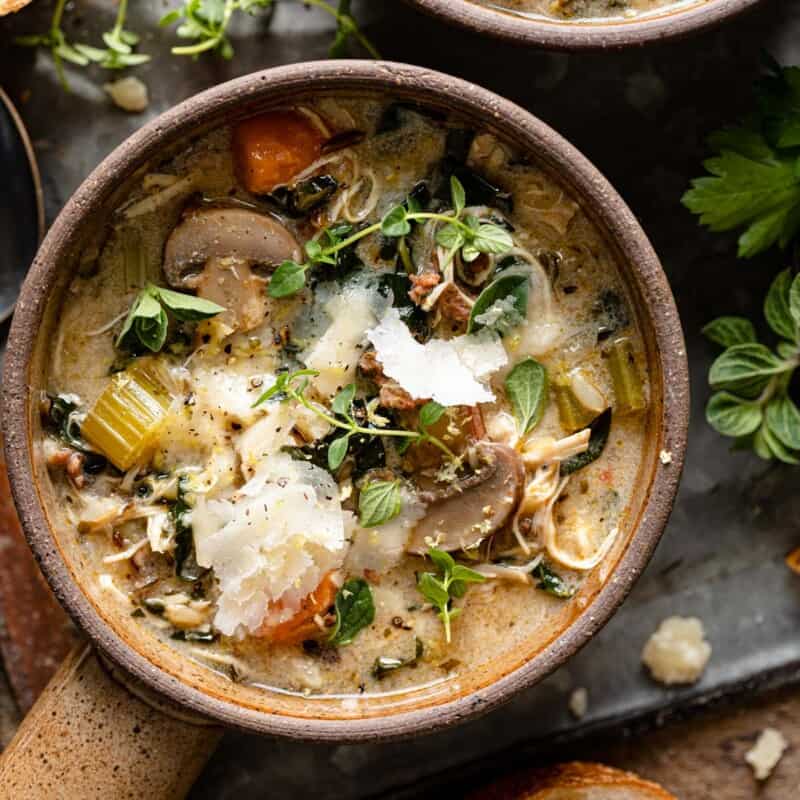 Chicken & Rice Soup (Instant Pot) Bites with Bri