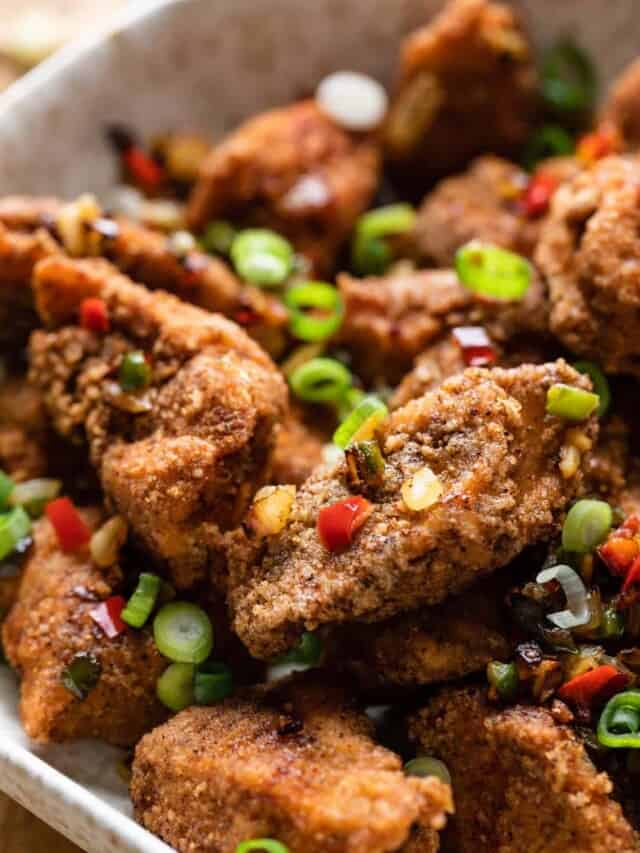 Salt and Pepper Chicken Bites with Bri