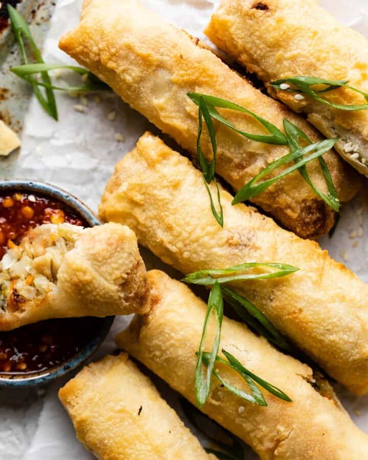 Air Fryer Frozen Egg Rolls Bites with Bri