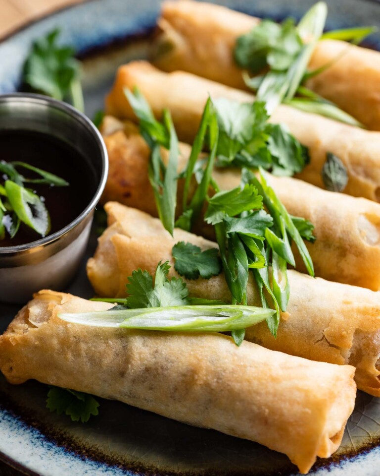 Air Fryer Frozen Spring Rolls Bites with Bri