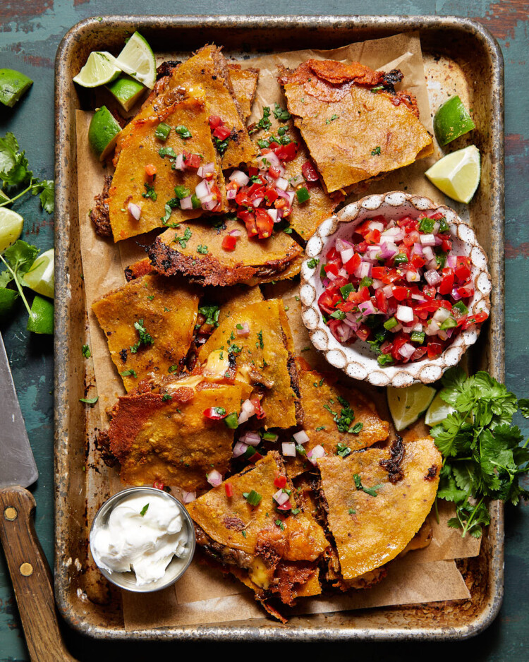 Corn Tortilla Quesadilla Bites with Bri