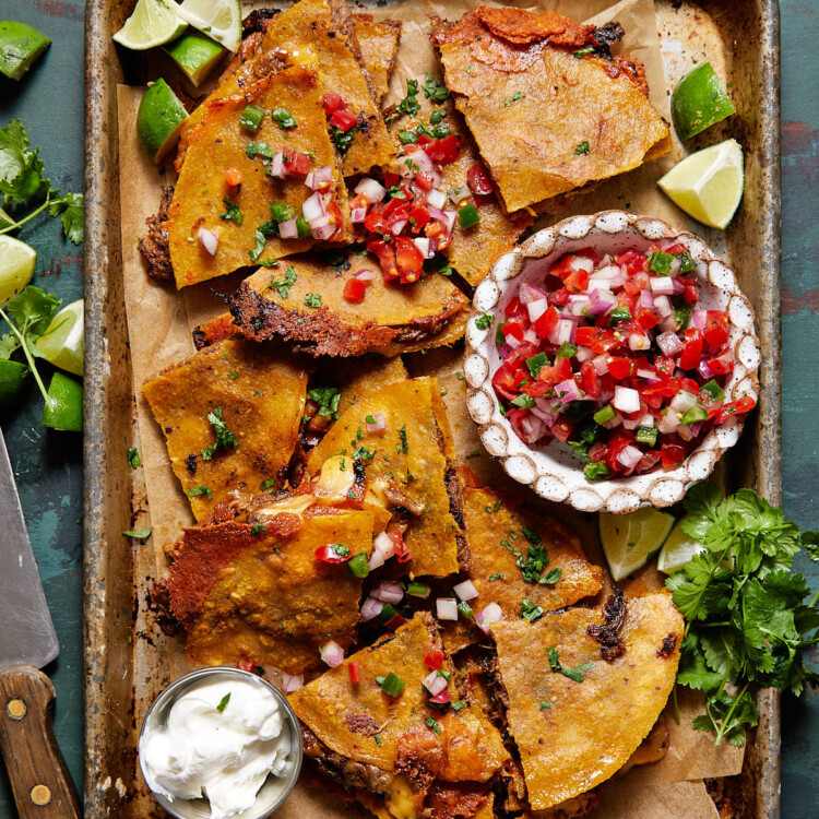 Corn Tortilla Quesadilla Bites with Bri