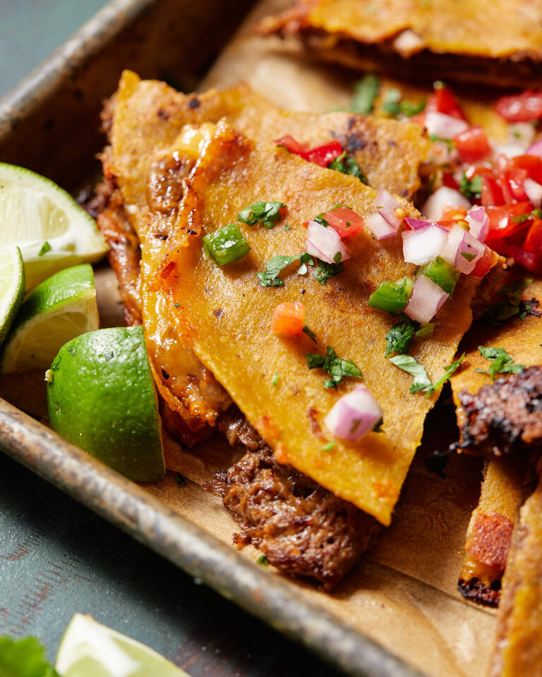 Corn Tortilla Quesadilla Bites with Bri