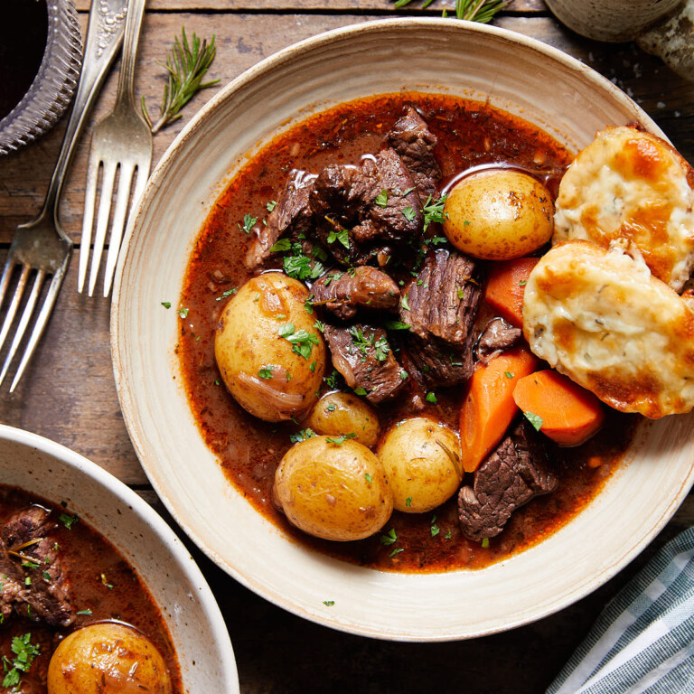 Dutch Oven Beef Stew Recipe Bites with Bri