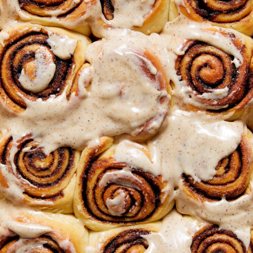 Cream Cheese Frosting Cinnamon Rolls Bites with Bri