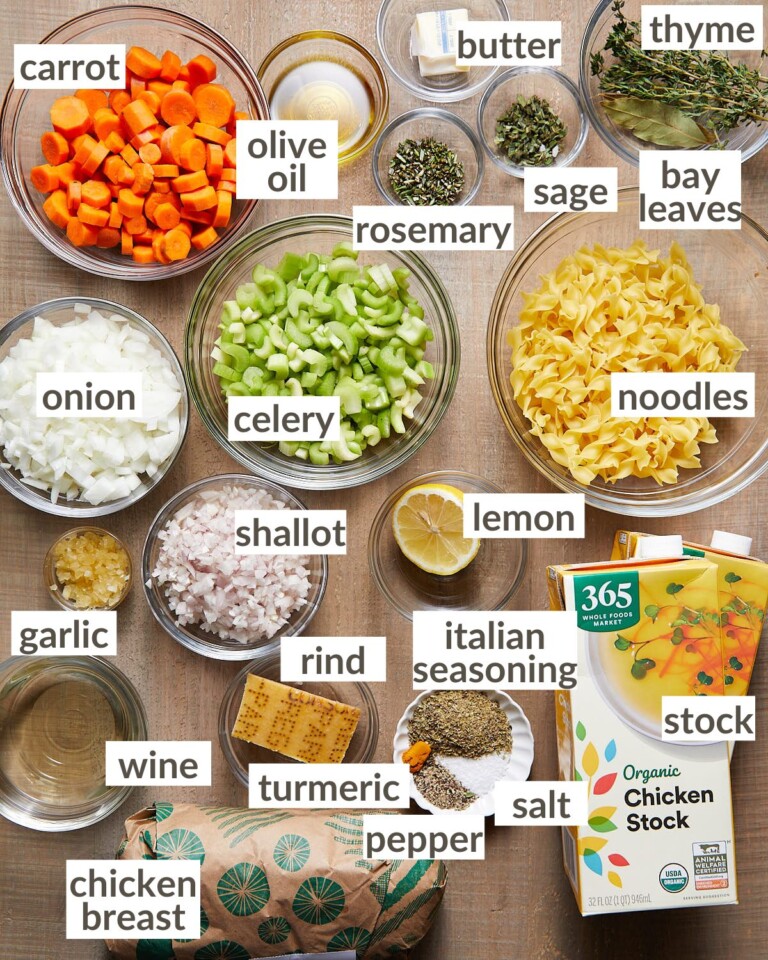 Dutch Oven Chicken Noodle Soup Bites with Bri