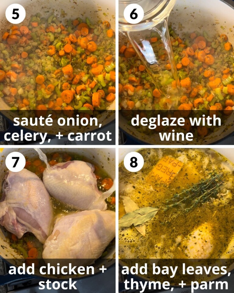 Dutch Oven Chicken Noodle Soup Bites with Bri