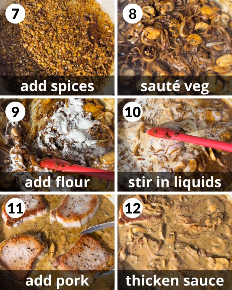 Dutch Oven Pork Chops Bites with Bri