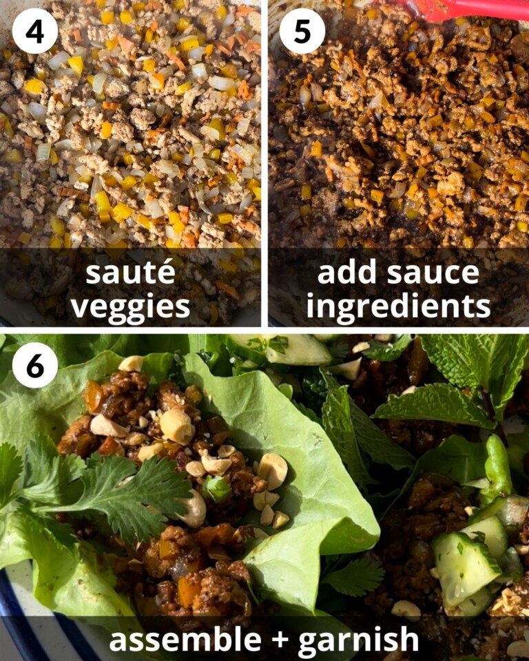 Ground Chicken Lettuce Wraps Bites with Bri