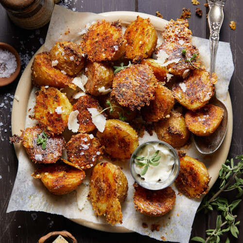 Oven Roasted Yukon Gold Potatoes Bites with Bri