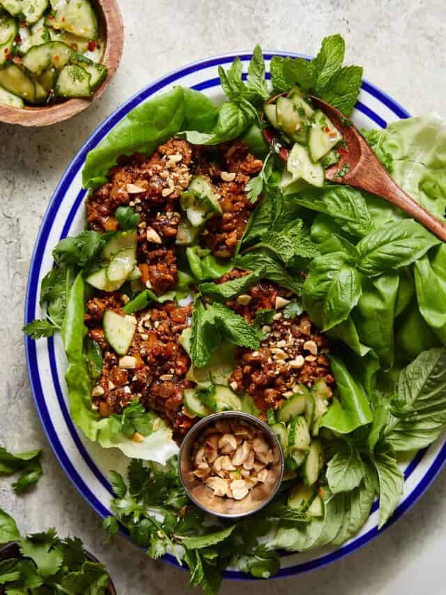 Ground Chicken Lettuce Wraps Bites with Bri