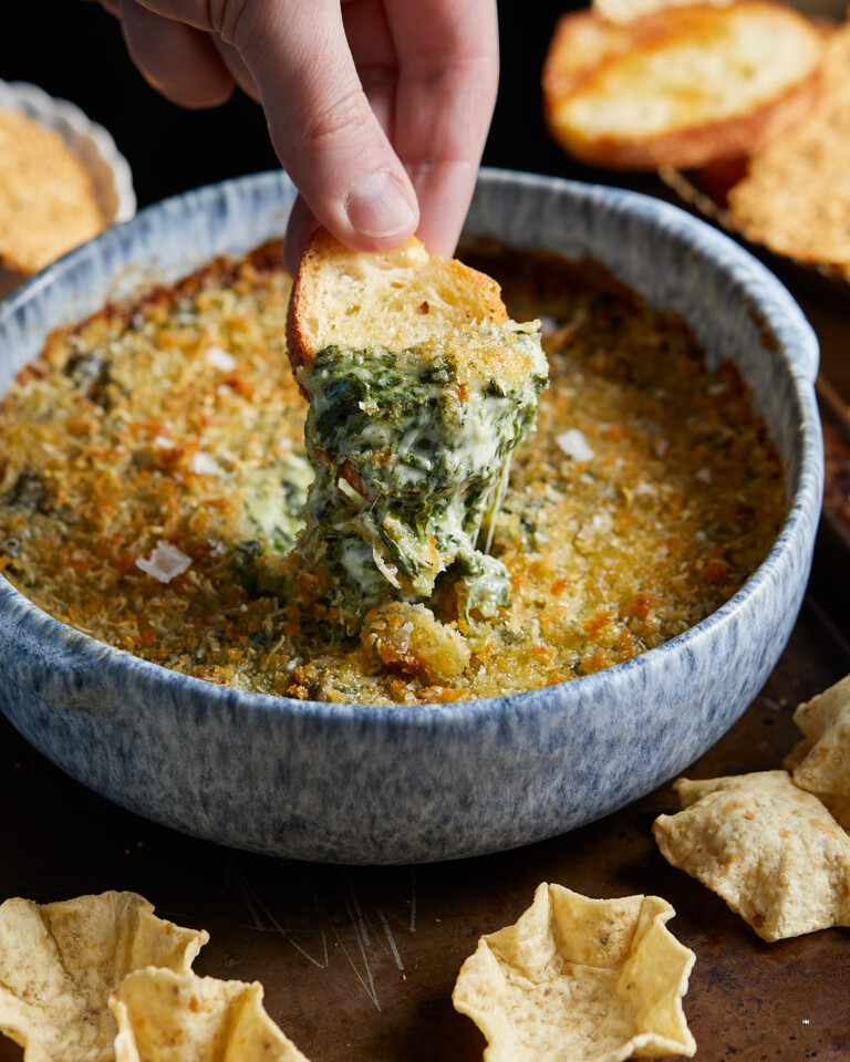 Air Fryer Spinach Dip Bites with Bri