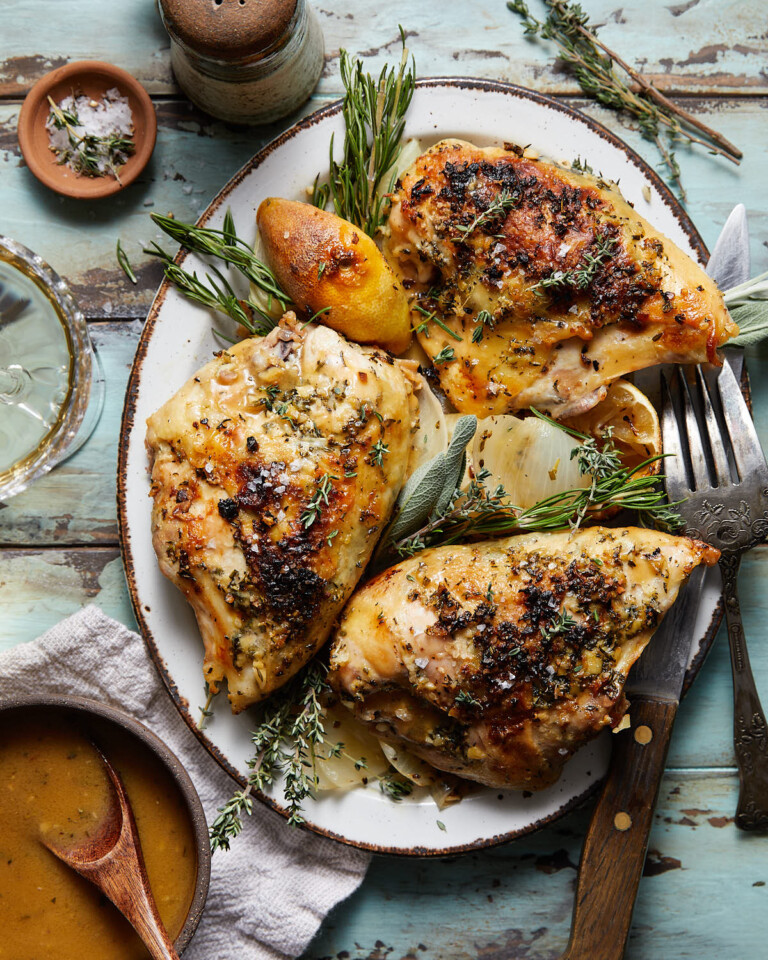 Dutch Oven Chicken Breast Bites with Bri