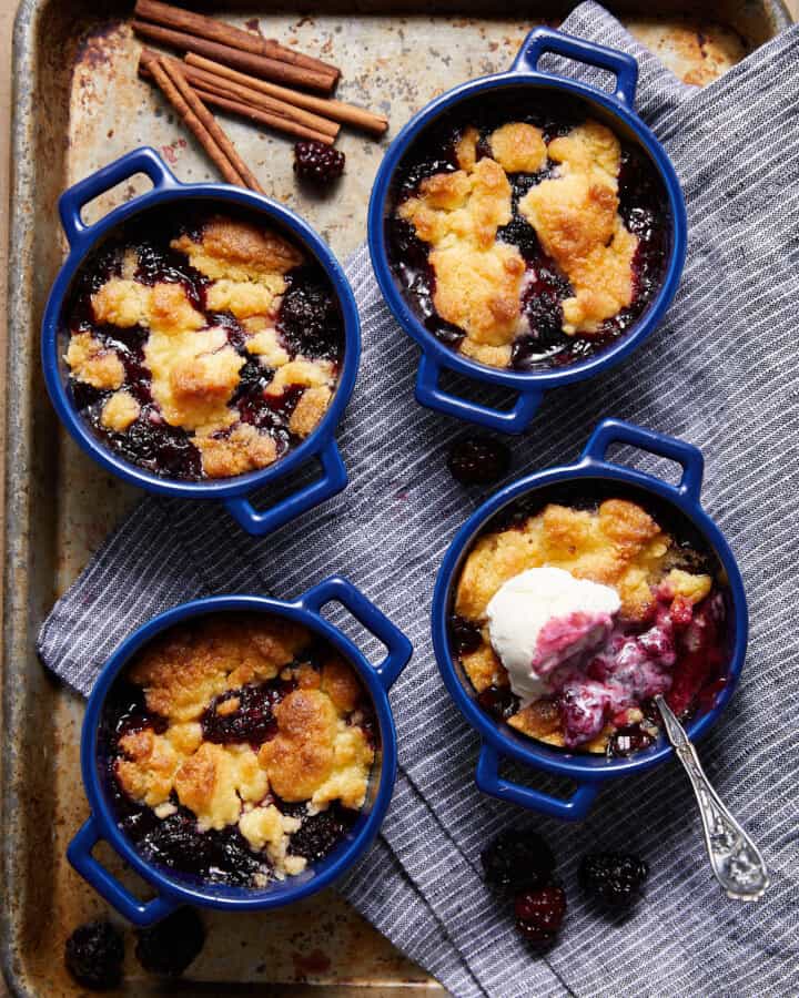 Air Fryer Blackberry Cobbler Bites with Bri