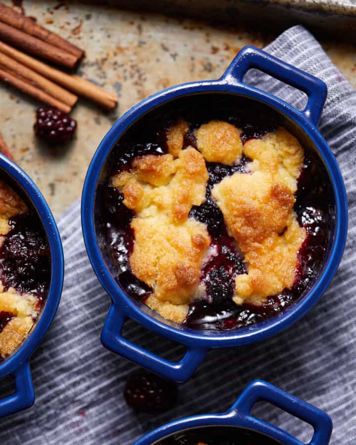 Air Fryer Blackberry Cobbler Bites with Bri