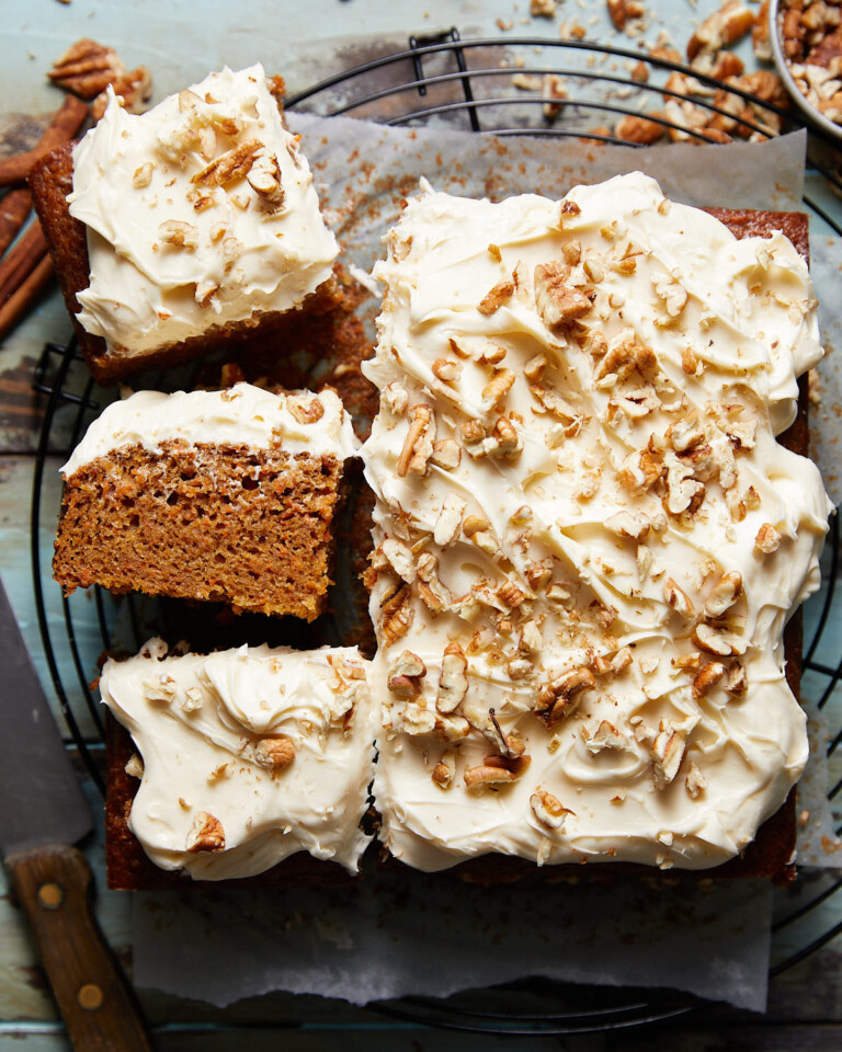 Simple Carrot Snack Cake with Cream Cheese Frosting Bites with Bri