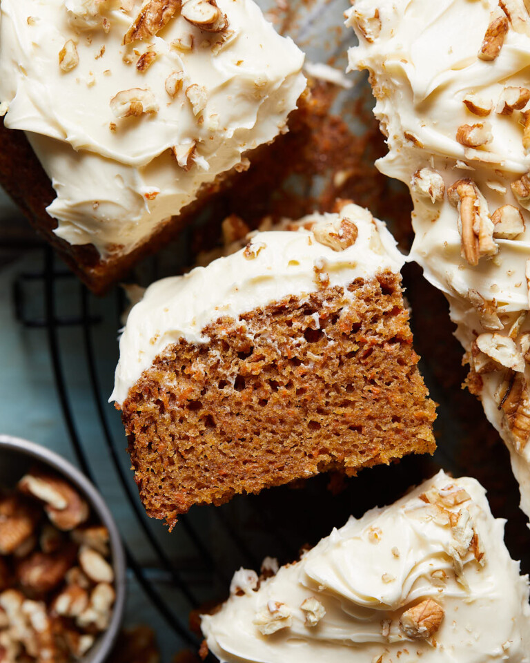 Simple Carrot Snack Cake with Cream Cheese Frosting Bites with Bri