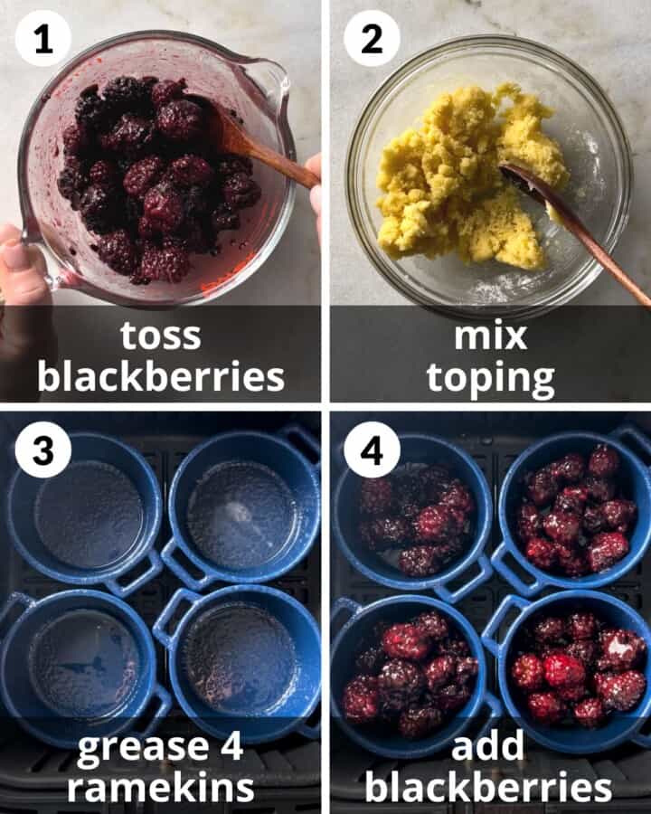 Air Fryer Blackberry Cobbler Bites with Bri