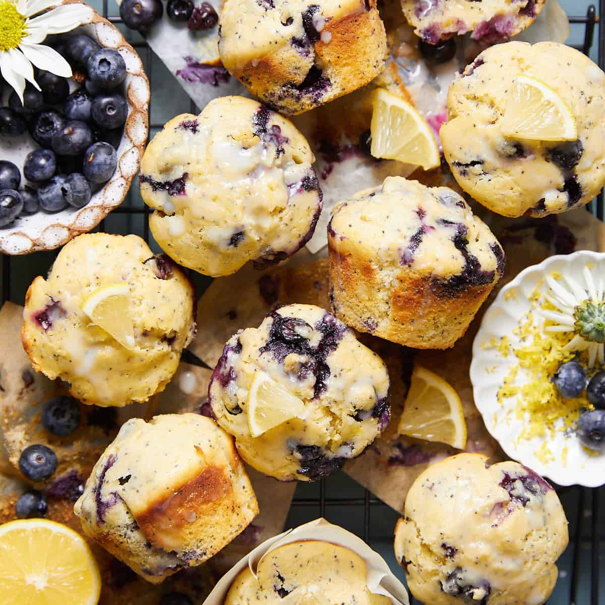 Blueberry Lemon Poppy Seed Muffins Bites with Bri
