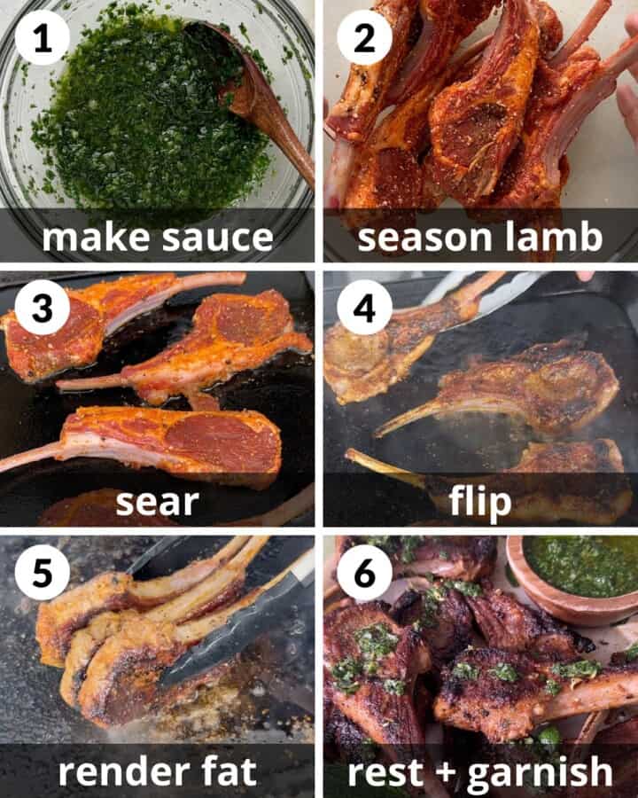 Cast Iron Skillet Lamb Chops Bites with Bri