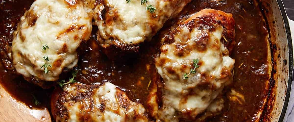 French onion bake in dutch oven.