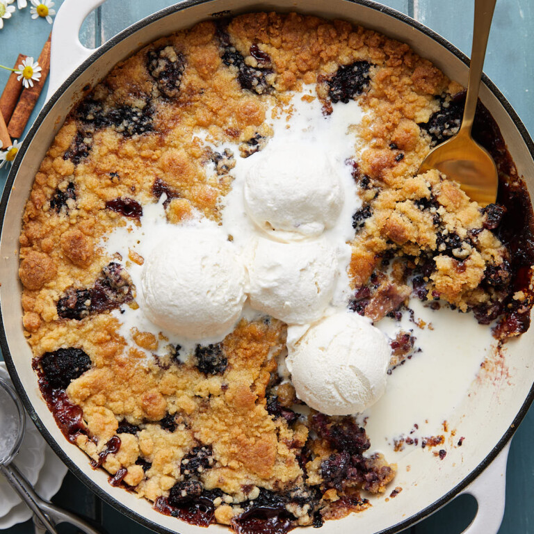 Easy Dutch Oven Blackberry Cobbler Bites with Bri
