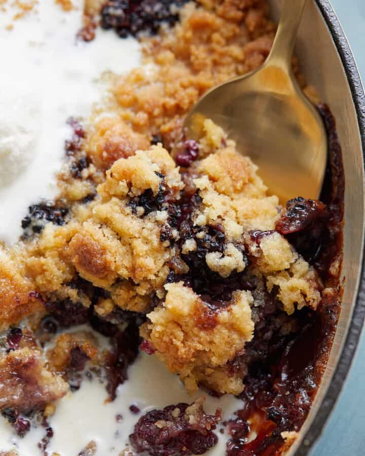 Easy Dutch Oven Blackberry Cobbler Bites with Bri