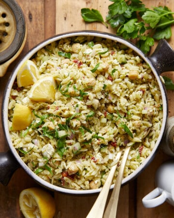 Easy Pesto Orzo Salad - Bites with Bri