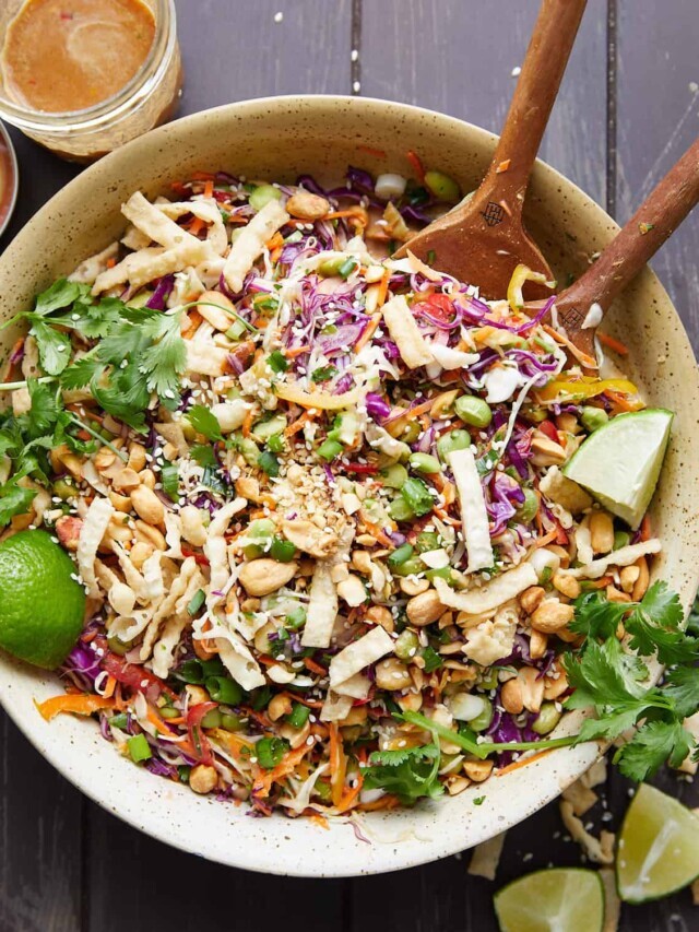 Asian Cabbage Salad with Peanut Dressing