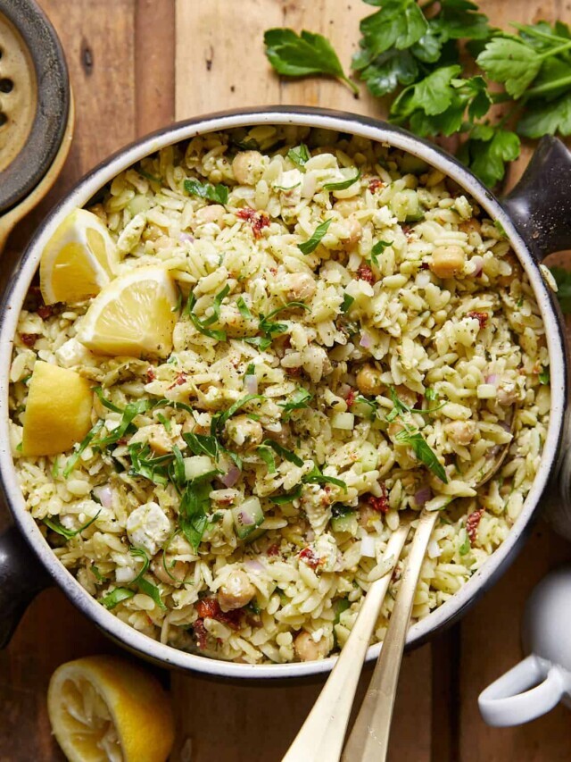 Easy Pesto Orzo Salad