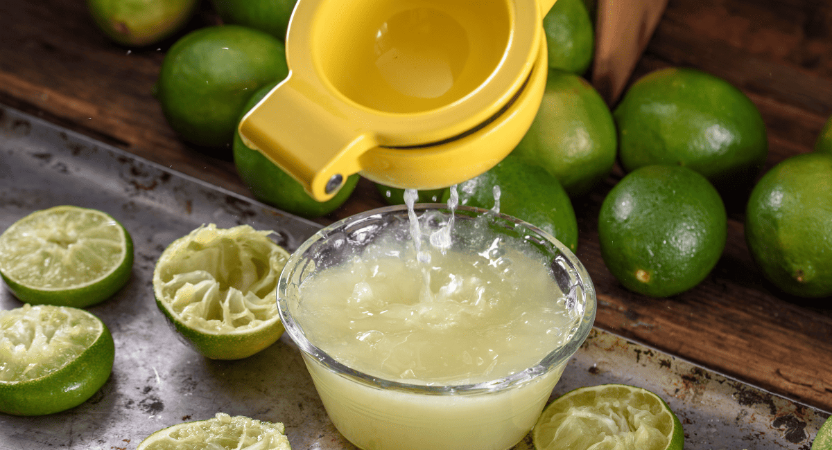 Up close image of lime juice.