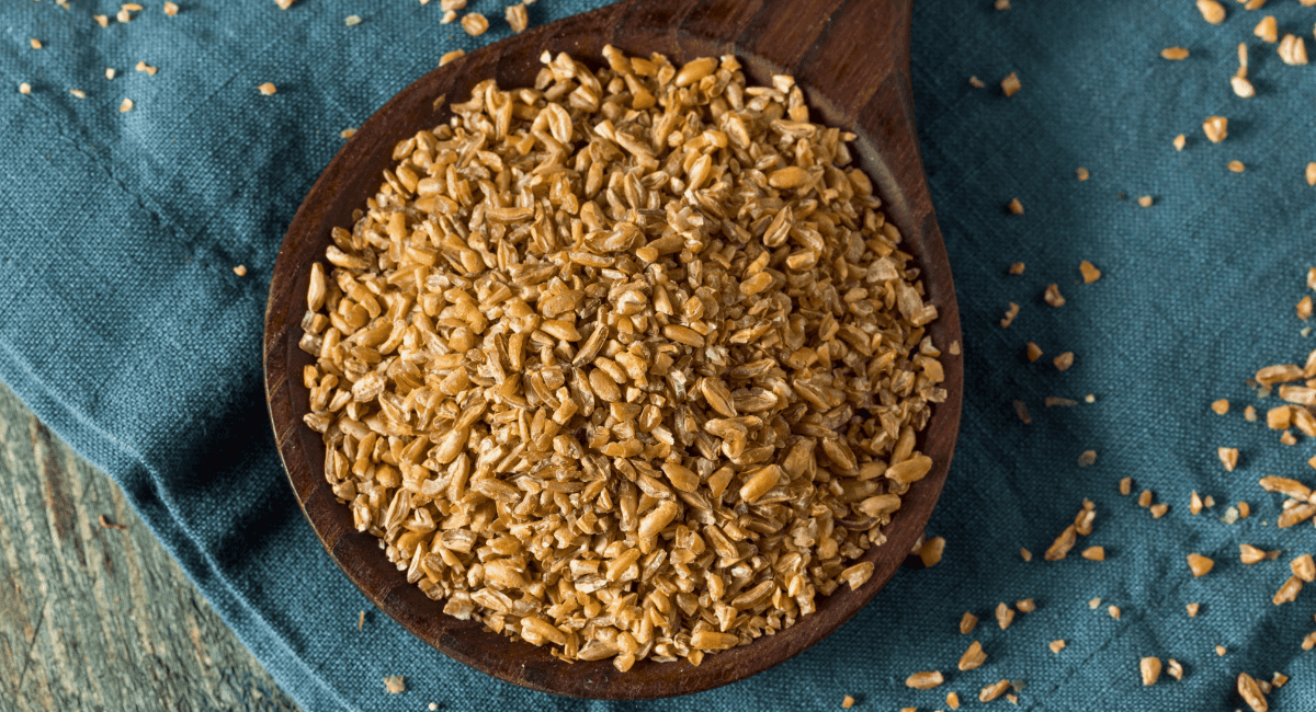 Overhead image of bulgar wheat grain.