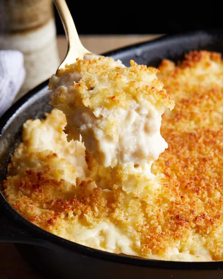 Baked White Cheddar Mac and Cheese - Bites with Bri