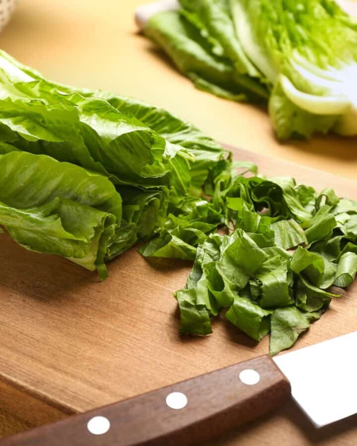 How To Cut Romaine Lettuce For Salad Caesar Etc Bites With Bri   ChoppedRomaineLettuce1 720x900 