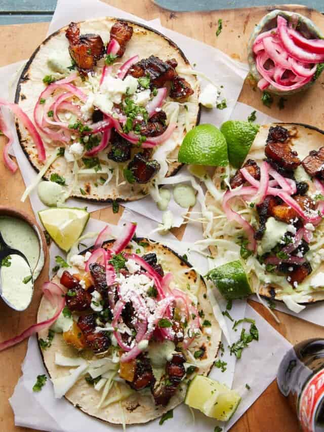 The Best Pork Belly Tacos Bites with Bri