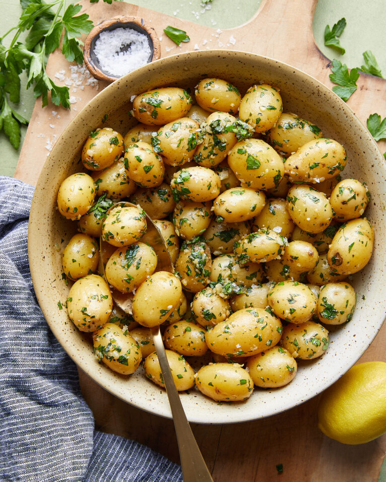 Garlic Parsley Potatoes Bites with Bri