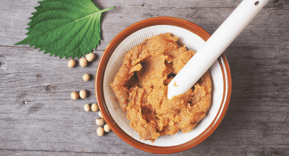 Overhead image of miso paste.